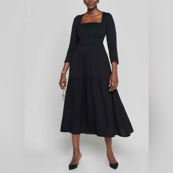 Reformation Chaylyn Dress Black 12 - Picture 5 of 16